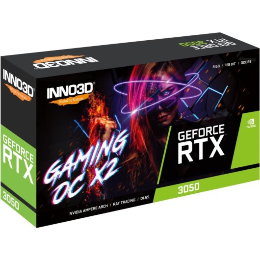 INNO3D GeForce RTX 3050 GAMING OC X2 8 Go GDDR6, HDMI, Tri DisplayPort