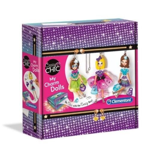 Kit de Manualidades Clementoni 18587 Muñecas Crazy Chic My Charm Dolls 4 Pecas para Crear Amuletos e Collares