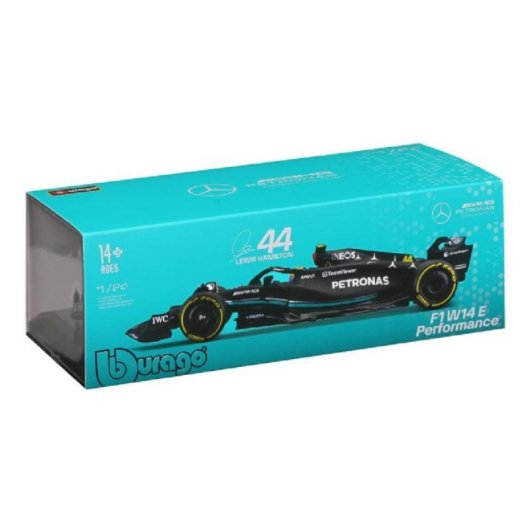 Modello in Scala Bburago Mercedes AMG F1 W14 Lewis Hamilton 44 1:24Modello in Scala Bburago Mercedes AMG F1 W14 Lewis Hamilton 44 1:24