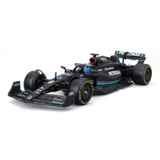 Voiture moulée sous pression Bburago Mercedes AMG W14 George Russell 63 à l'échelle 1/24 avec des détails réalistes