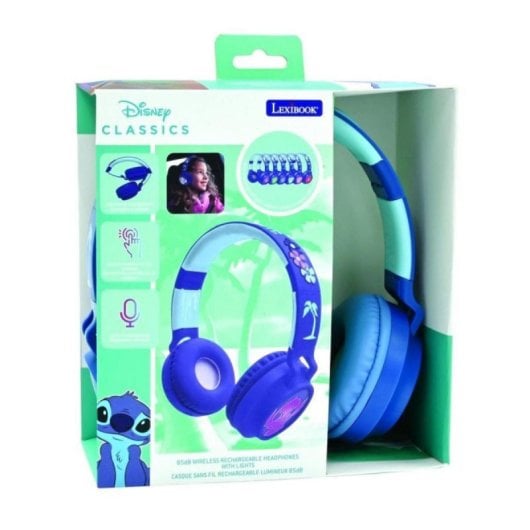 Auricular Lexibook HPBT015D Bluetooth 5.0 con Micrófono SD/TF Azul/Rosa Plegable Infantil