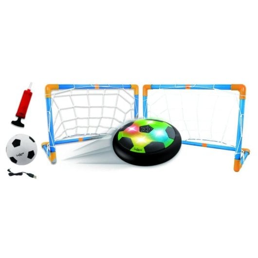 But de football rechargeable avec effet aéroglisseur et lumières LED, bords amortisseurs, 2 buts