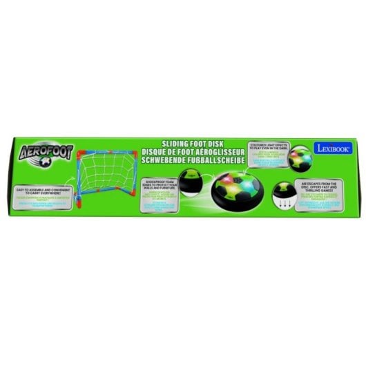 But de football rechargeable avec effet aéroglisseur et lumières LED, bords amortisseurs, 2 buts