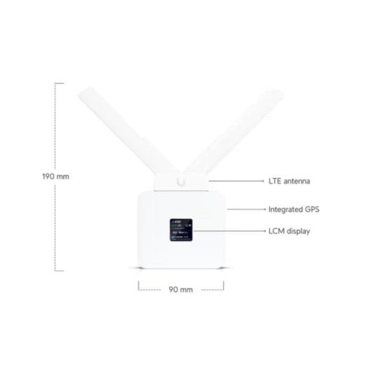 Router Ubiquiti UMR WiFi LTE nano-SIM 2x GbE 1 PoE-out Pantalla táctil 1.3” USB-C