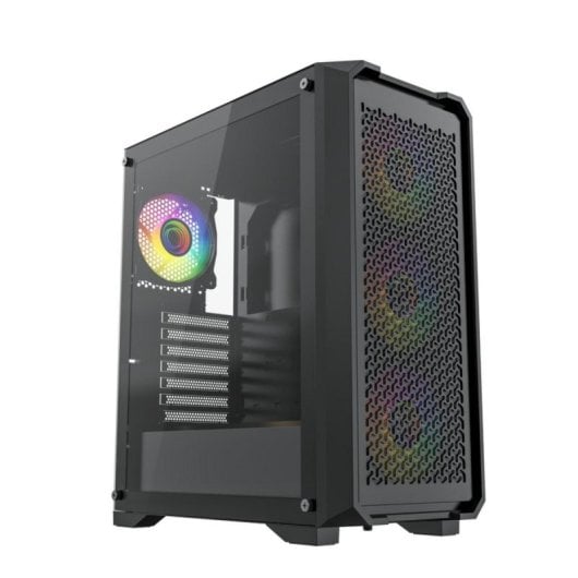 Yeyian VAULT YCM-APVAU-G1 ATX-Gaming-PC-Gehäuse, gehärtetes Glas, schwarzer Stahl, 4 Lüfter