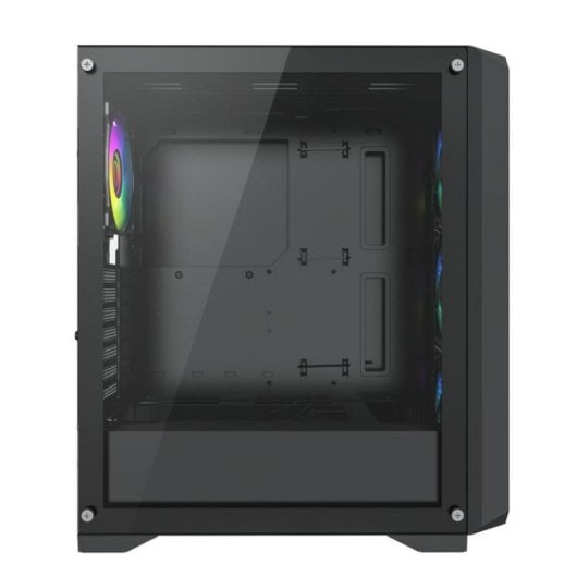 Yeyian VAULT YCM-APVAU-G1 ATX-Gaming-PC-Gehäuse, gehärtetes Glas, schwarzer Stahl, 4 Lüfter