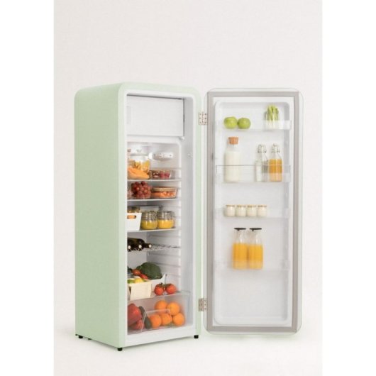 Create Frigorífico Una Puerta Retro 281L 150cm  ECO R600a Verde/Oro D