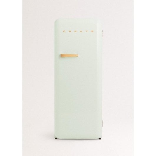 Create Frigorífico Una Puerta Retro 281L 150cm  R600a Verde/Madera D