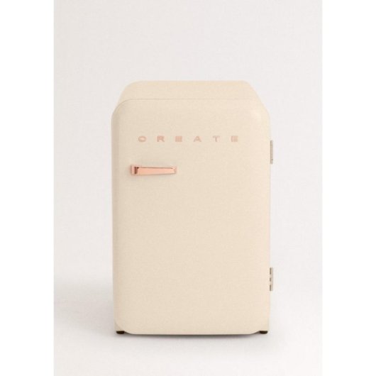 Create Frigorífico Mini Retro 107L R600a Beige/Oro Rosa F