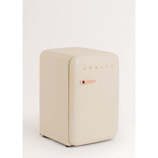 Create Frigorífico Mini Retro 107L R600a Beige/Oro Rosa F