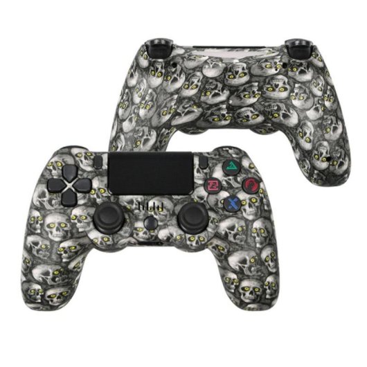 Kinsi Gamepad Bluetooth Compatible PS4 PC PS2 PS3 Batería 600mAh Vibración Dual Antideslizante Skull