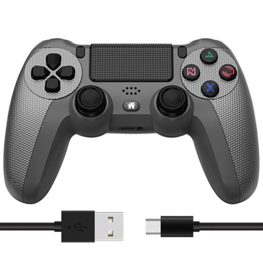 Kinsi Mando inalámbrico Bluetooth compatible PS4 batería 600mAh vibración doble motor antideslizante Gris