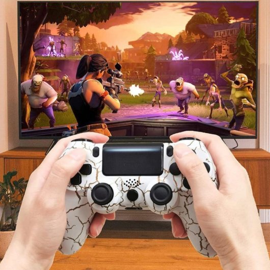 Kinsi Mando inalámbrico Bluetooth para PS4/PC Compatible Dual Motor Vibración 600mAh Antideslizante Trueno
