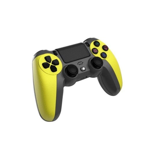 Kinsi Mando inalámbrico Bluetooth PS4 600mAh Dual Shock vibración material antideslizante Negro/Amarillo