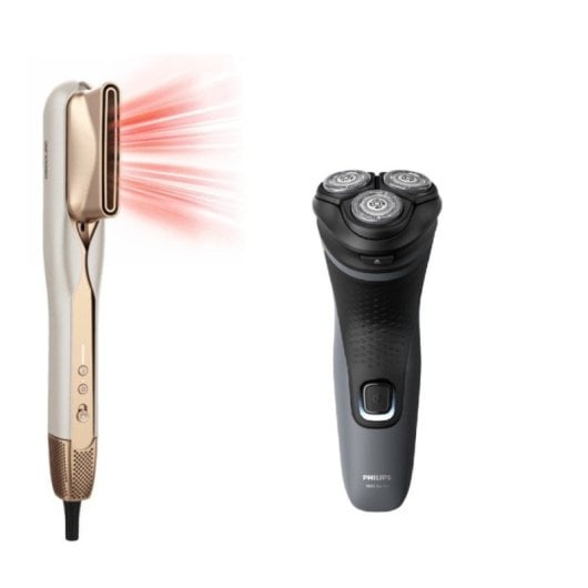 Prancha Cecotec Ritualcare Air Lisse 2 em 1 1000 W Champagne + Máquina de Barbear Philips Série 1000 S1142/00 Máquina de Barbear Elétrica