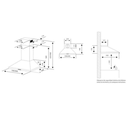 Campana Aspes ACPP600A1IX Inox 520 m³/h Inverter 60cm LED Clase A+ Doble Tiro