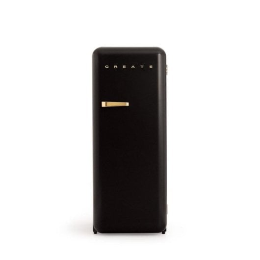 Create Frigorífico Una Puerta Retro 281L 150cm R600a Negro/Oro D