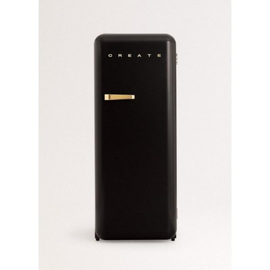 Create Frigorífico Una Puerta Retro 281L 150cm R600a Negro/Oro D