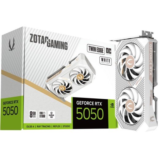ZOTAC GAMING GeForce RTX 5050 Twin Edge OC White Edition 8GB GDDR6 Reflex 2 RTX AI DLSS4