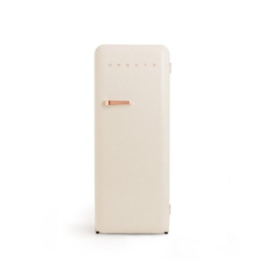 Create Frigorífico Una Puerta Retro 281L 150cm R600a Eco-Friendly Beige/Oro Rosa D