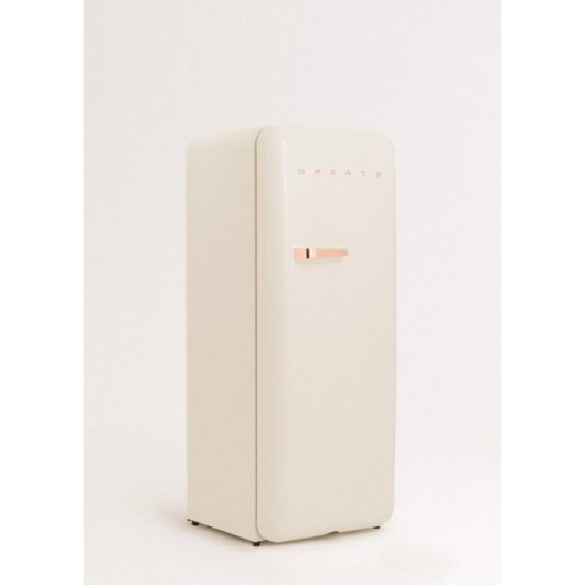 Create Frigorífico Una Puerta Retro 281L 150cm R600a Eco-Friendly Beige/Oro Rosa D