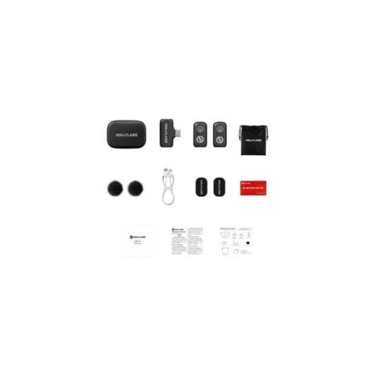 Micrófono inalámbrico Hollyland LARK A1 Duo 2TX 1RX USB-C Cancelación Ruido 32h