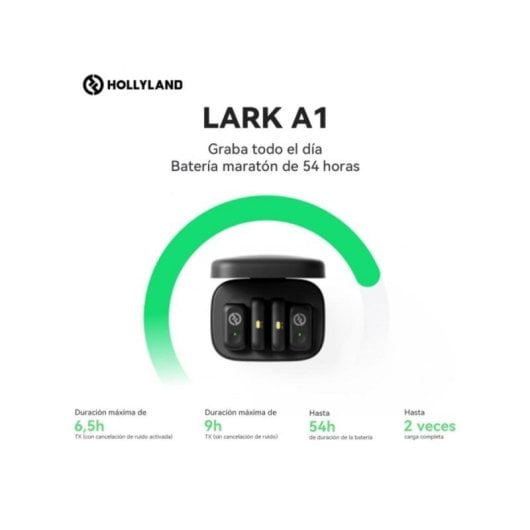 Micrófono inalámbrico Hollyland LARK A1 Duo 2TX 1RX USB-C Cancelación Ruido 32h