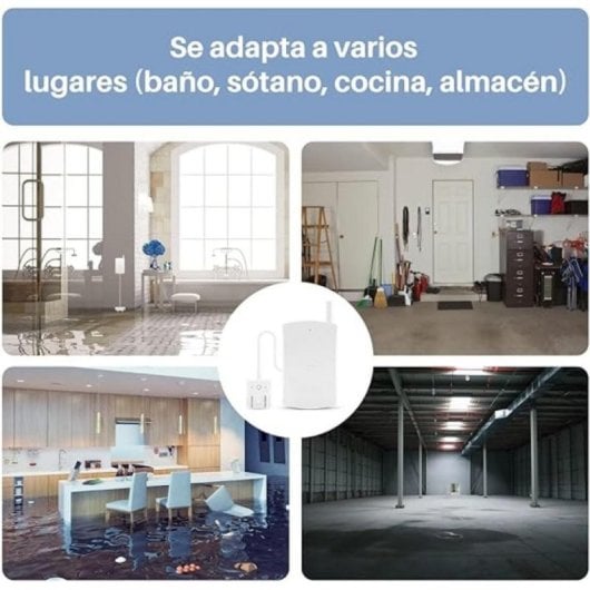 Sensor de inundación WI-210 inalámbrico, alerta instantánea, alimentación por pila, ABS, radio 433MHz