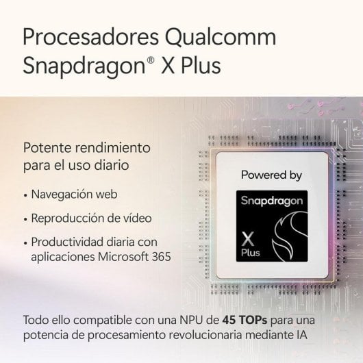 Microsoft Surface Pro Snapdragon X Plus 16GB 256GB Pantalla 12" Táctil PixelSense Platino