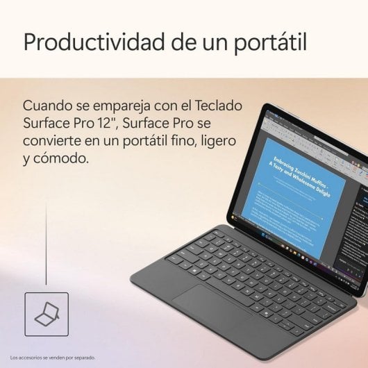 Microsoft Surface Pro Snapdragon X Plus 16GB 256GB Pantalla 12" Táctil PixelSense Platino