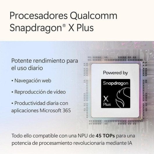 Portátil Microsoft Surface Laptop 13" Snapdragon X Plus 16GB 256GB SSD Windows 11 Home Tactile Platine