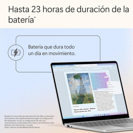 Portátil Microsoft Surface Laptop Copilot+ PC Snapdragon X Plus 16GB 256GB 13'' Táctil Platino