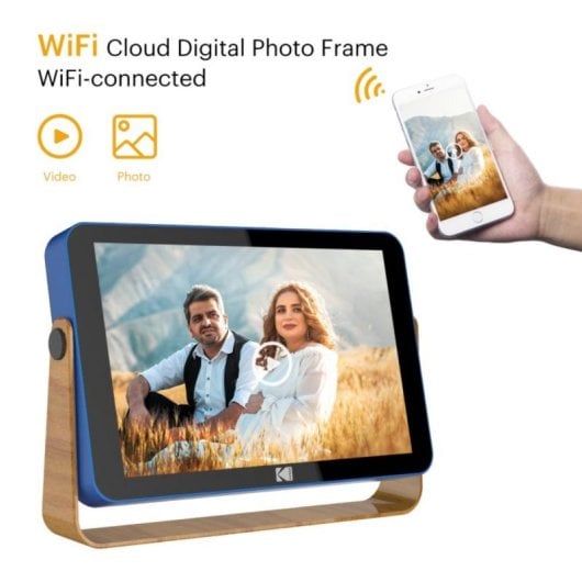 Cadre photo numérique Kodak RWF-108V 10,1 pouces, Wi-Fi double bande, écran tactile 32 Go, USB-C