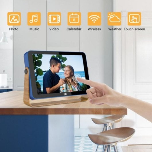 Cadre photo numérique Kodak RWF-108V 10,1 pouces, Wi-Fi double bande, écran tactile 32 Go, USB-C