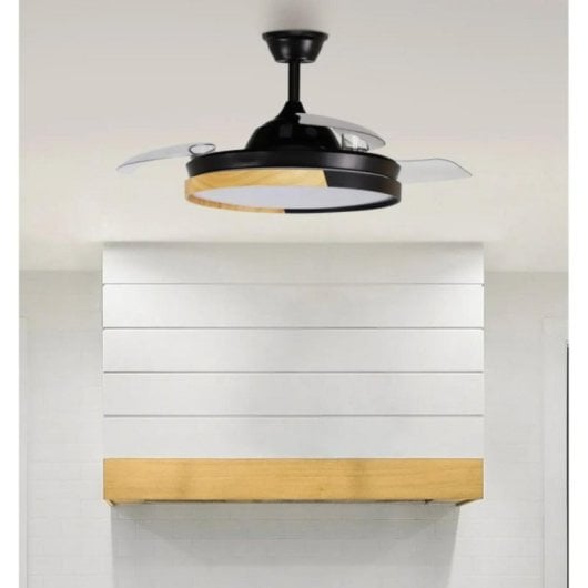 Ventilador de techo Fabrilamp DANI MINI 214491388 DC LED 6 velocidades cuero aspas plegables
