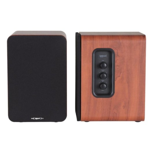 Iggual IGG319963 Altifalantes 2.0 Canais Bluetooth 50W RMS com USB, HDMI e Comando Remoto Madeira