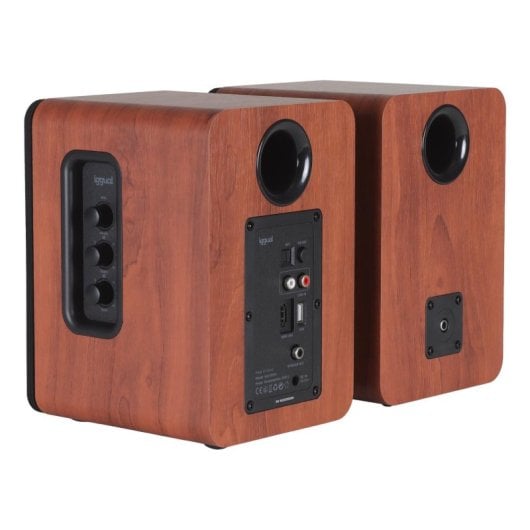 Iggual IGG319963 Altifalantes 2.0 Canais Bluetooth 50W RMS com USB, HDMI e Comando Remoto Madeira