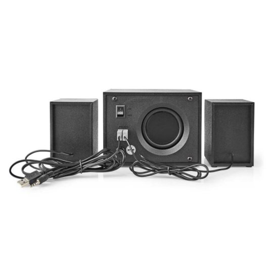 Systeme Audio Nedis GSPR31021BK 2.1 Canaux Subwoofer Haut-Parleurs LED RGB Noir