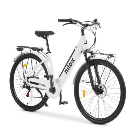 Bicicleta eléctrica Nilox NXEBJ7WH 250W 80km autonomía 13Ah Blanco LCD Shimano aluminio