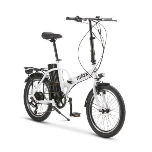 Bicicleta eléctrica Nilox J1 Pro 250W 8Ah 20" Plegable Blanco Autonomía 40km LED