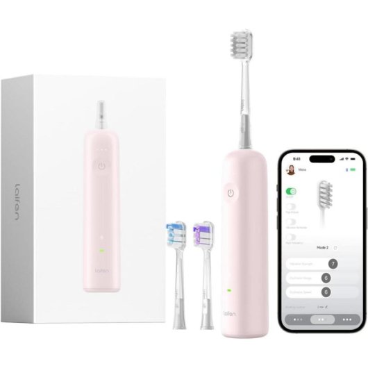 Cepillo de Dientes Eléctrico Laifen Wave Rosa 66,000 Vibraciones/min, 3 Cabezale IPX7
