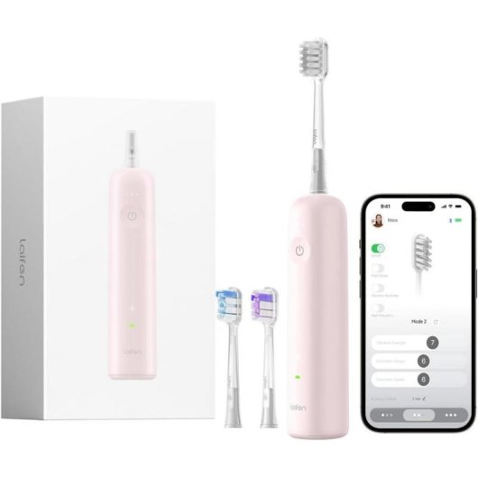 Schallzahnbuerste Laifen Wave Rosa 3 Modi 3 Buerstenkoepfe Timer App