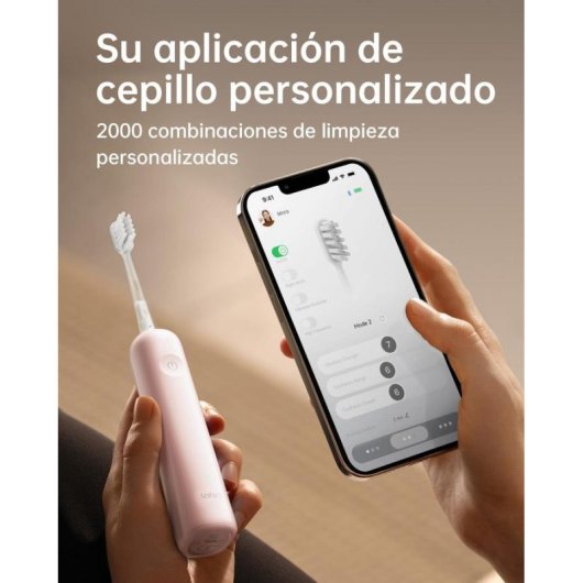 Schallzahnbuerste Laifen Wave Rosa 3 Modi 3 Buerstenkoepfe Timer App