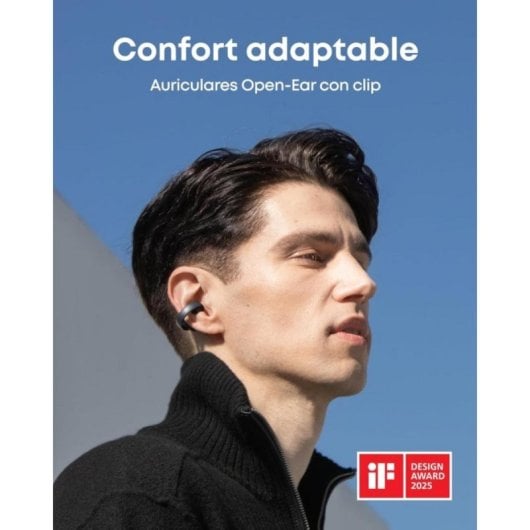 Auriculares Soundcore AeroClip True Wireless com IA e Bateria de Longa Duração Preto