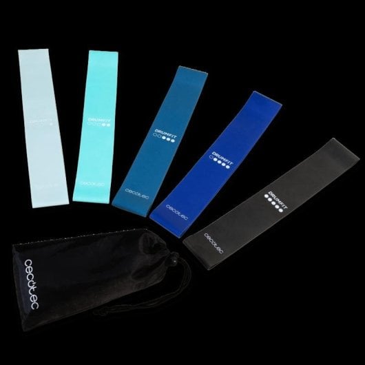 Banda di Resistenza Cecotec DrumFit Elastiband 8 Livelli Blu 140cm Goma Poliestere