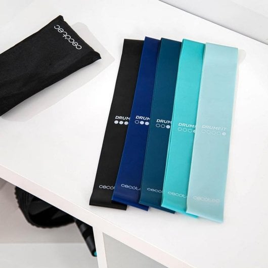 Banda di Resistenza Cecotec DrumFit Elastiband 8 Livelli Blu 140cm Goma Poliestere
