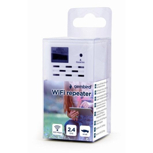 Repetidor WiFi Gembird WNP-RP300-03 300Mbps Antenas Internas Blanco Seguridad WPA2/WPS