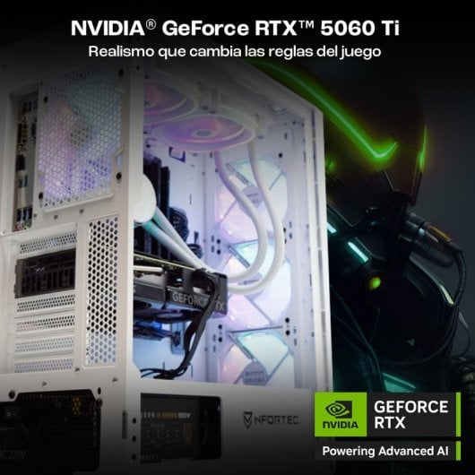 PcCom Ready AMD Ryzen 7 5800X / 32GB / 1TB SSD / RTX 5060 Ti 16GB + Windows 11 Home - Blanco