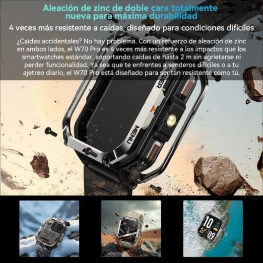 Blackview W70 PRO Bluetooth 2.01" UltraHD IP68 Zinco Nero Autonomia Estrema SpO2 Cardiofrequenzimetro