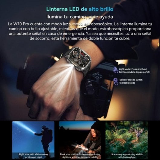Smartwatch Blackview W70 PRO 2.01" UltraHD, IP68, 120+ Modos Deportivos, 900mAh, BT Dual
